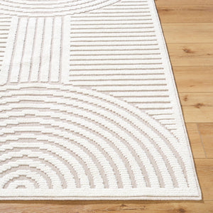 Livabliss Lyna Art Deco Accent Rug Machine Woven in Turkey for Entryways and High Traffic Zones Beige, Cream 2'7" x 7'2" LYA2353-2772