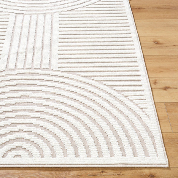 Livabliss Lyna Art Deco Accent Rug Machine Woven in Turkey for Entryways and High Traffic Zones Beige, Cream 2'7" x 7'2" LYA2353-2772
