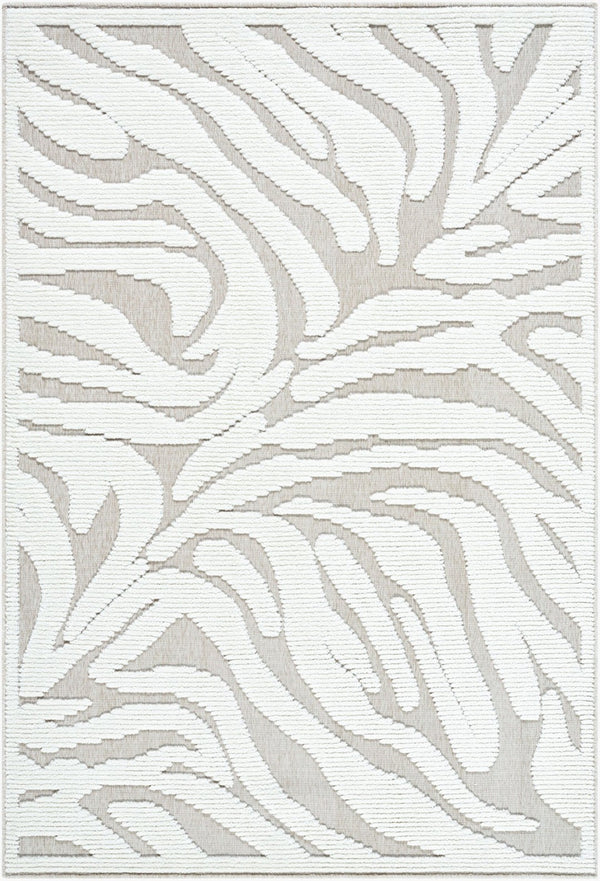 Livabliss Lyna Art Deco Machine Woven Polypropylene Accent Rug for Entryways and Kitchen Zones Beige, Cream 3'3" x 5' LYA2354-335