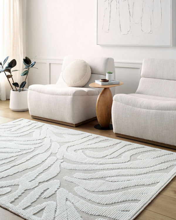 Livabliss Lyna Art Deco Machine Woven Polypropylene Accent Rug for Entryways and Kitchen Zones Beige, Cream 3'3" x 5' LYA2354-335