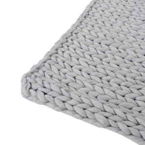English Elm Christopher Knight Home® - THROW Chunky Knit Acrylic Throw Blanket 50x60 | Double-Sided Braided Pattern, Plush Cozy Texture Silver 61664.00