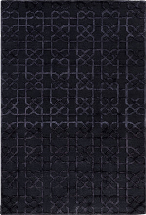 Surya Lydia 2' X 3' Hand Knotted Wool Rug - Luxurious Handmade Design For Timeless Home Elegance Black Wool Lyd6007-69
