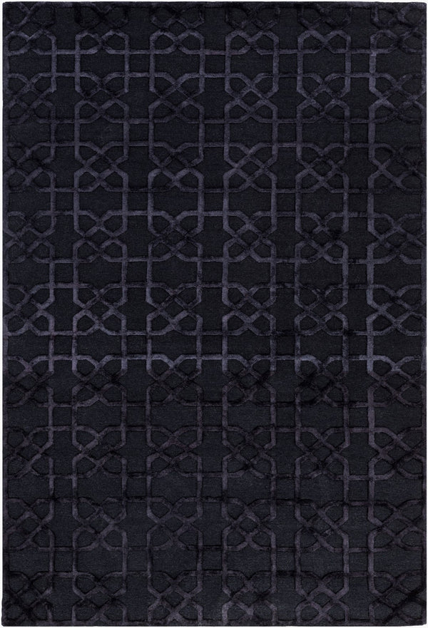 Surya Lydia 2' X 3' Hand Knotted Wool Rug - Luxurious Handmade Design For Timeless Home Elegance Black Wool Lyd6007-69