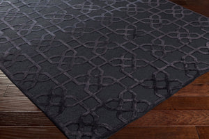 Surya Lydia 2' X 3' Hand Knotted Wool Rug - Luxurious Handmade Design For Timeless Home Elegance Black Wool Lyd6007-69