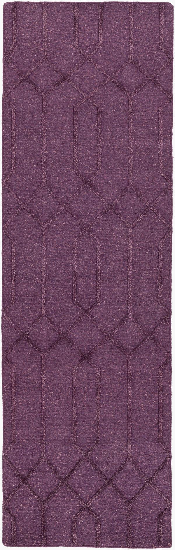 Surya Lydia 2' X 3' Hand Knotted Wool Rug - Luxurious Handmade Design For Timeless Home Elegance Dark Plum Wool,Viscose Lyd6009-268