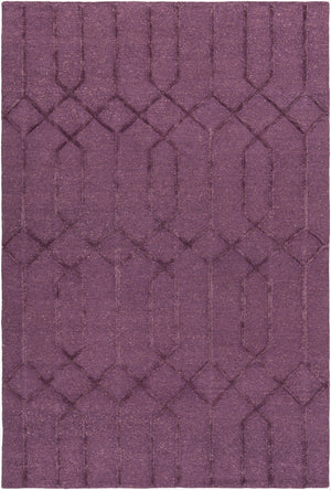 Surya Lydia 2' X 3' Hand Knotted Wool Rug - Luxurious Handmade Design For Timeless Home Elegance Dark Plum Wool,Viscose Lyd6009-46