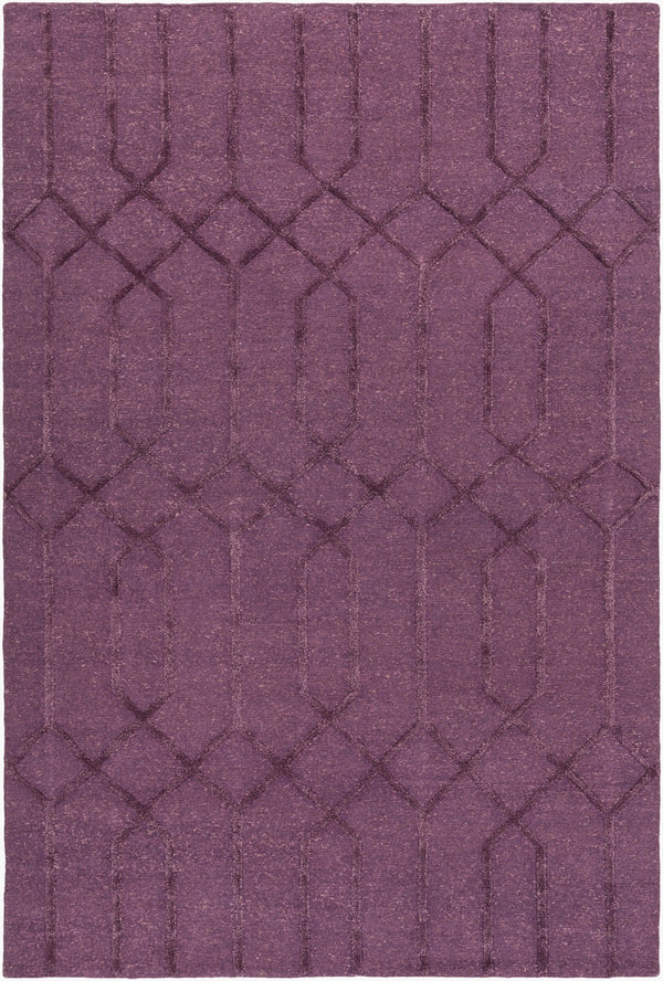 Surya Lydia 2' X 3' Hand Knotted Wool Rug - Luxurious Handmade Design For Timeless Home Elegance Dark Plum Wool,Viscose Lyd6009-46