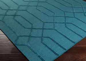 Surya Lydia 2' X 3' Hand Knotted Wool Rug - Luxurious Handmade Design For Timeless Home Elegance Teal Wool,Viscose Lyd6010-46