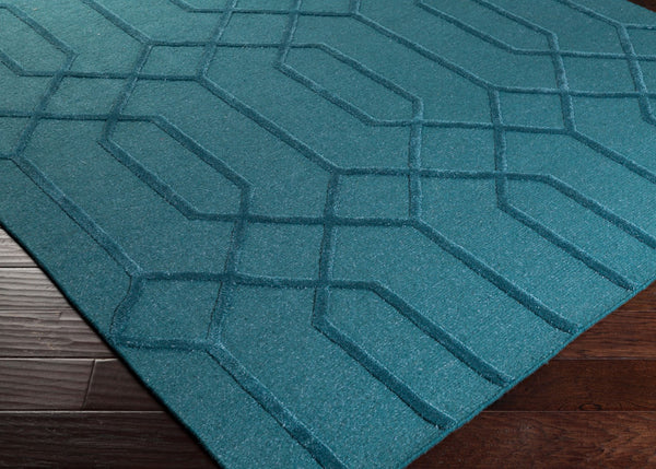 Surya Lydia 2' X 3' Hand Knotted Wool Rug - Luxurious Handmade Design For Timeless Home Elegance Teal Wool,Viscose Lyd6010-46