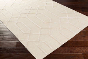 Surya Lydia 2' X 3' Hand Knotted Wool Rug - Luxurious Handmade Design For Timeless Home Elegance Beige Wool,Viscose Lyd6016-69