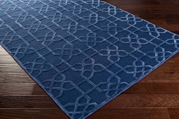 Surya Lydia 2' X 3' Hand Knotted Wool Rug - Luxurious Handmade Design For Timeless Home Elegance Dark Blue Wool Lyd6017-69