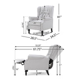 Christopher Knight Home® - Noble House - Walter Light Grey Fabric Recliner