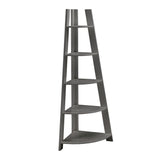 Homelegance By Top-Line Leticia Corner Ladder Bookcase Grey Rubberwood