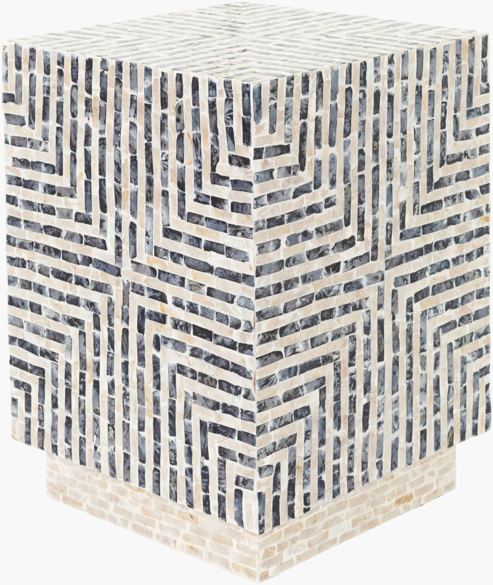 Livabliss Lharysa Shell Inlay Accent End Table Coastal Boho Decor for Living Room or Bedroom LYH-002