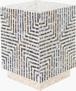 Livabliss Lharysa Shell Inlay Accent End Table Coastal Boho Decor for Living Room or Bedroom LYH-002