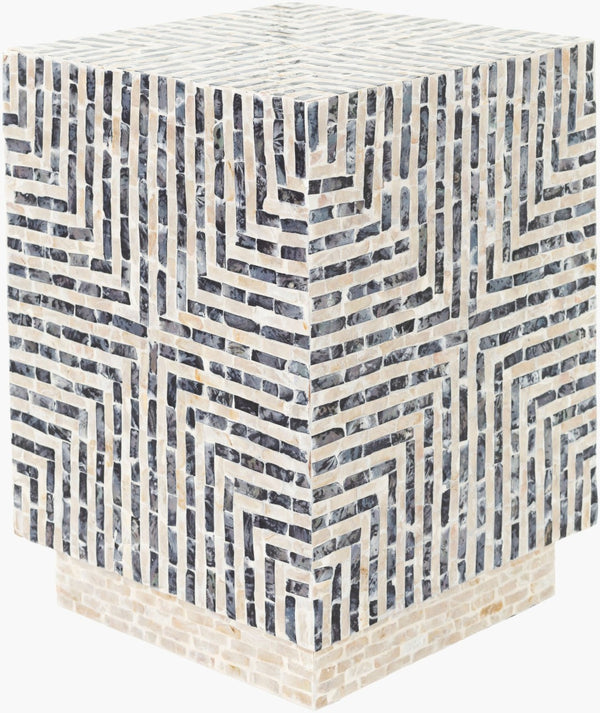 Livabliss Lharysa Shell Inlay Accent End Table Coastal Boho Decor for Living Room or Bedroom LYH-002