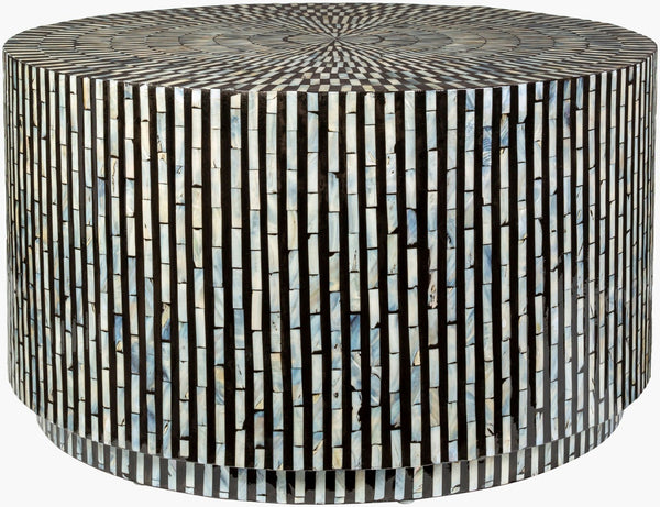 Livabliss Lharysa Artisan Shell Surface Square Coffee Table for Eclectic Living Room Decor LYH-004
