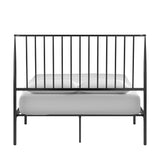 Homelegance By Top-Line Dante Metal Platform Bed with Curved Metal Headboard Black Metal