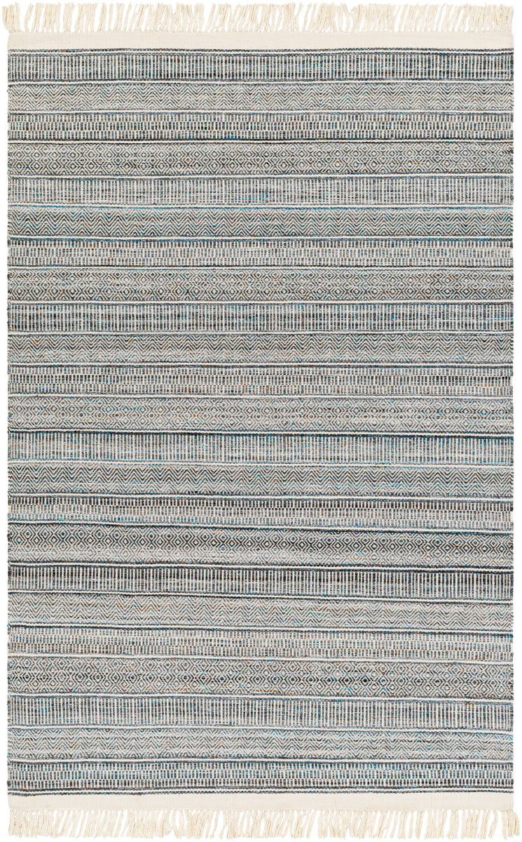 Lily LYI-2306 9' x 12' Handmade Rug LYI2306-912  Beige, Charcoal, Bright Blue, Medium Brown Surya