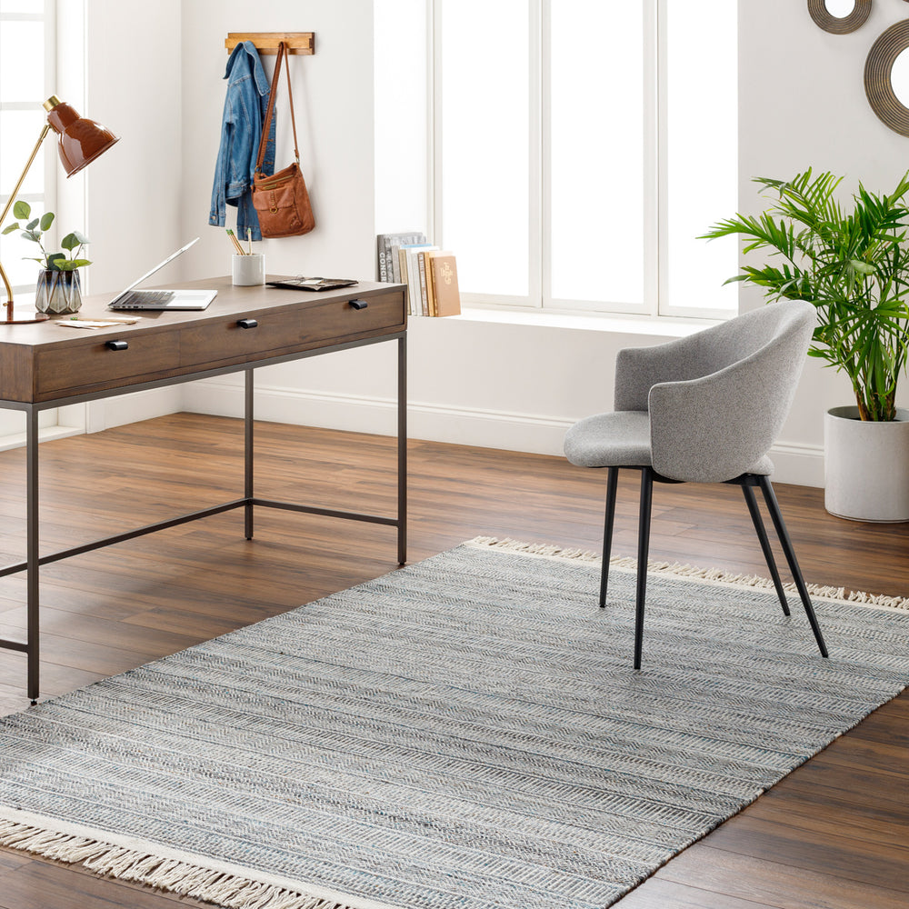 Lily LYI-2306 9' x 12' Handmade Rug LYI2306-912  Beige, Charcoal, Bright Blue, Medium Brown Surya