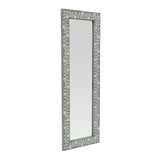 Christopher Knight Home® - Noble House - Wyola Boho Handcrafted Painted Full Length Standing Mirror, Gray and White