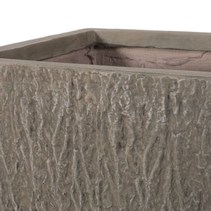 English Elm Mgo Concrete Tall Column Outdoor Planter with Pleated Stone Finish for Patio or Porch 73368.00