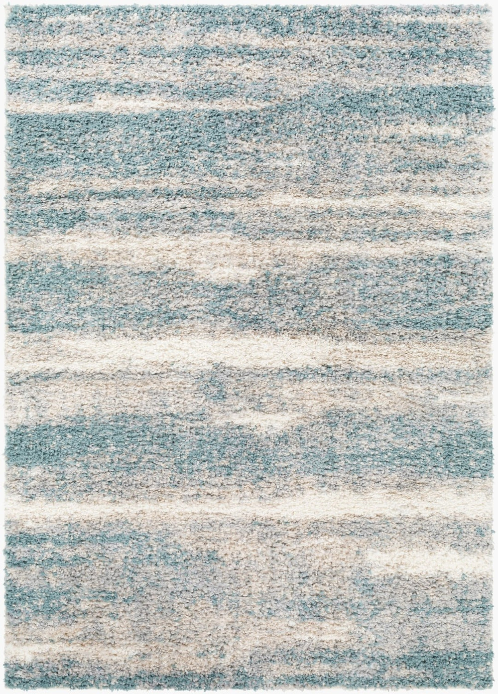 Livabliss Lyra Plush Shag Accent Rug Machine Woven Polypropylene for Modern Minimalist Spaces Blue, Medium Gr 5'3" x 7'3" LYR2300-5373