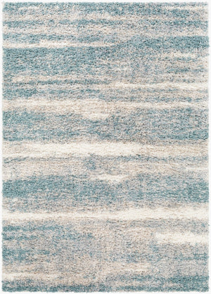Livabliss Lyra Plush Shag Accent Rug Machine Woven Polypropylene for Modern Minimalist Spaces Blue, Medium Gr 5'3" x 7'3" LYR2300-5373