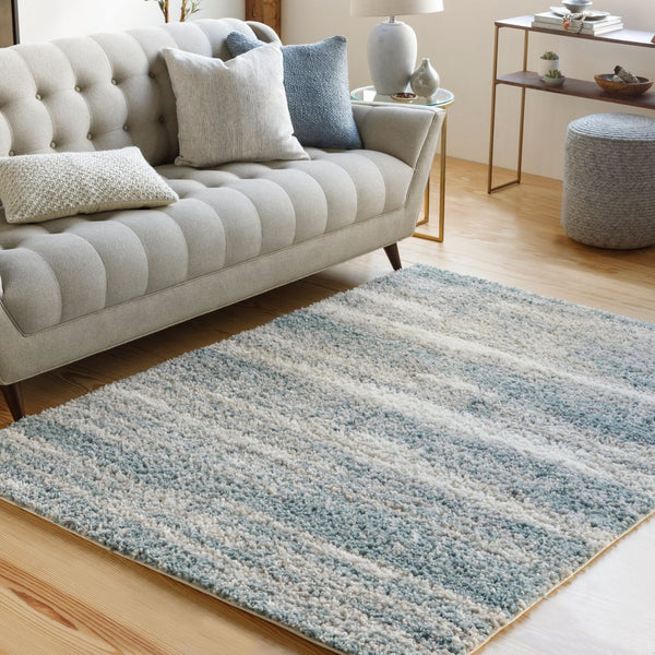 Livabliss Lyra Plush Shag Accent Rug Machine Woven Polypropylene for Modern Minimalist Spaces Blue, Medium Gr 7'10" x 10'2" LYR2300-710103