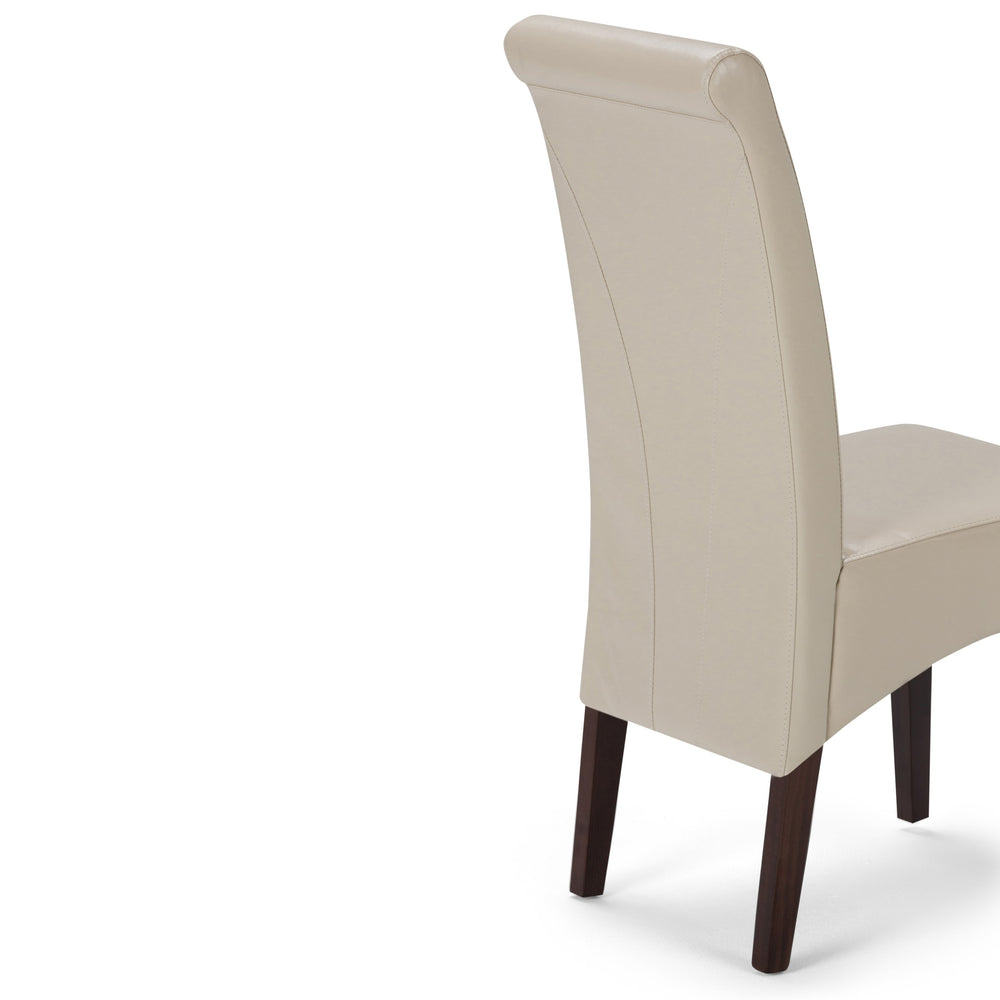 English Elm Avalon Deluxe Parson Dining Chair Set Of 2 - Elegant Satin Cream Upholstered Comfort For Any Space B136P159801