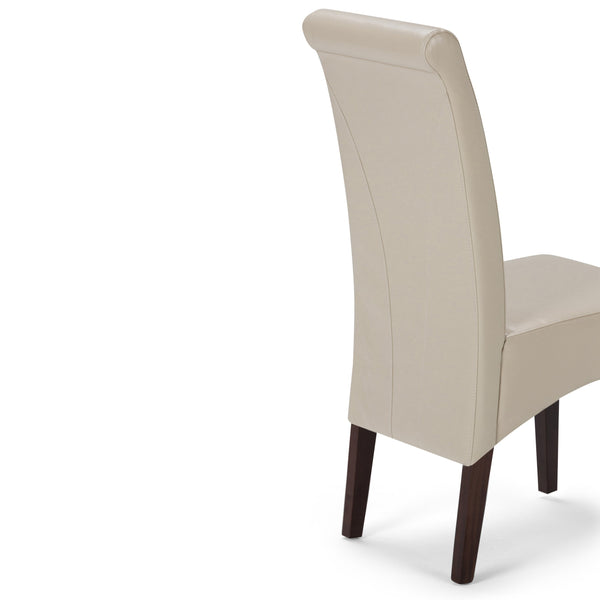 English Elm Avalon Deluxe Parson Dining Chair Set Of 2 - Elegant Satin Cream Upholstered Comfort For Any Space B136P159801
