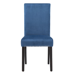 Homelegance By Top-Line Saber Nailhead Velvet Upholstered Chairs (Set of 2) Blue Wood