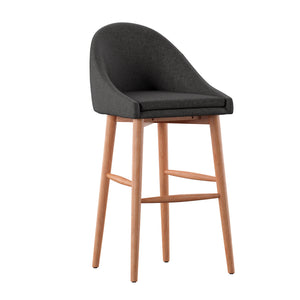 Homelegance By Top-Line Montague Mid-Century Wood Bar Height Stools (Set of 2) Dark Grey Rubberwood