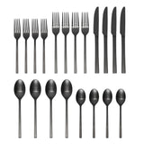 Lenox Oneida Allay Midnight 20 Piece Everyday Flatware Set, Service for 4 Metallic, STAINLESS METAL B1017020AL21