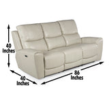 Steve Silver Laurel Power-Power Sofa Ivory LL950SI