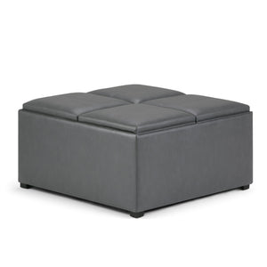 English Elm Avalon Square Coffee Table Storage Ottoman In Stone Grey - Versatile, Stylish & Functional Design B136P159753