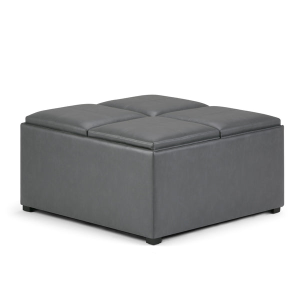 English Elm Avalon Square Coffee Table Storage Ottoman In Stone Grey - Versatile, Stylish & Functional Design B136P159753