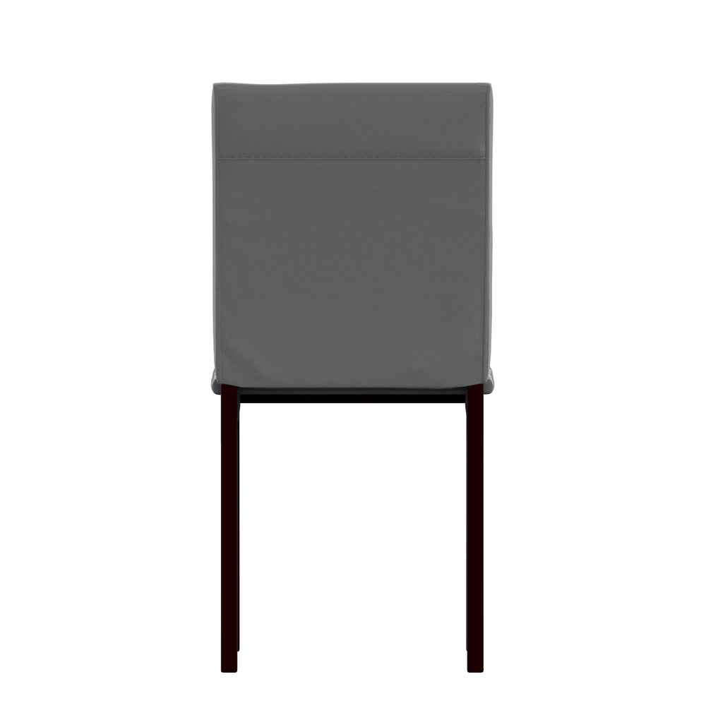 Homelegance By Top-Line Aristos Metal Faux Leather Upholstered Dining Chairs Black Metal