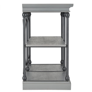 Homelegance By Top-Line Miranda Cornice Iron and Wood Entryway Console Table Grey Wood