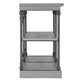 Homelegance By Top-Line Miranda Cornice Iron and Wood Entryway Console Table Grey Wood