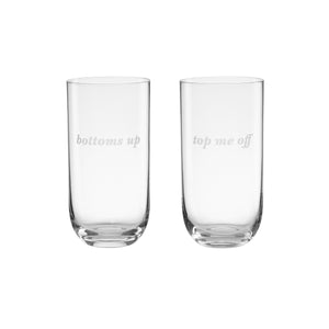 Lenox Kate Spade Bottoms Up & Top Me Off Hiball Glasses, Set of 2 Clear, NO COLOR GLASS,CRYSTAL 897455