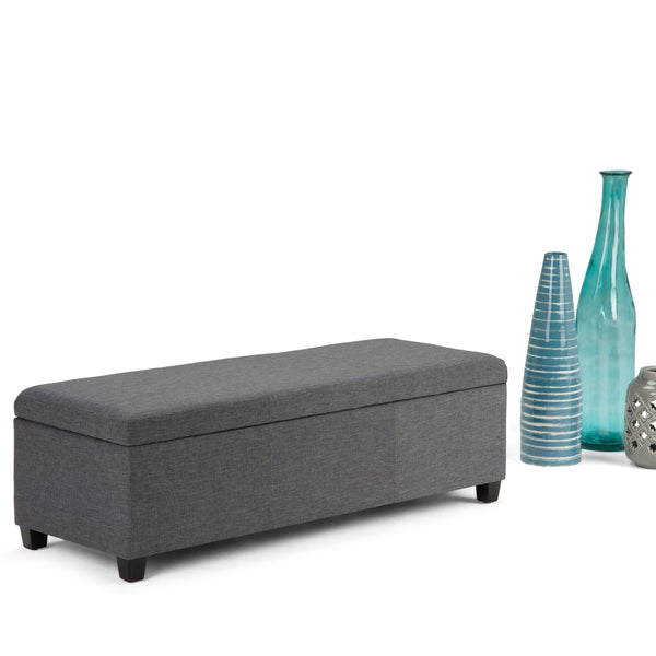 English Elm Avalon Storage Ottoman Bench - Stylish Slate Grey With Hidden Storage, Comfortable Seating & Child-Safe Design B136P158646