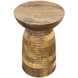 English Elm Boyd Handcrafted 13" Solid Mango Accent Table - Stylish Natural Finish For Modern Living Spaces B136P158433