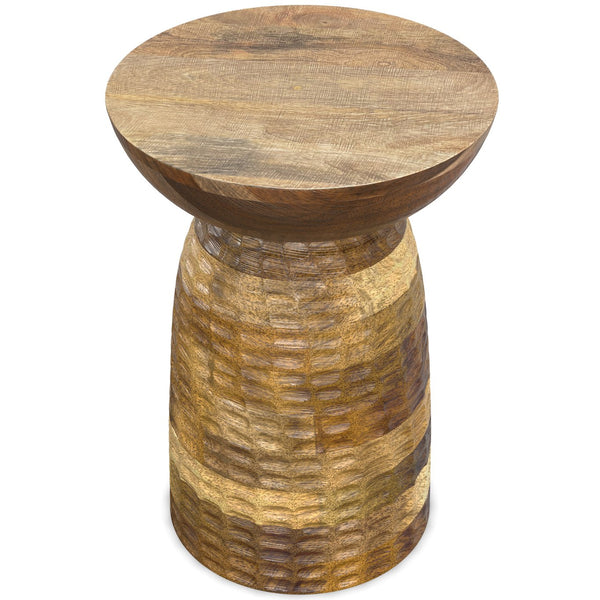 English Elm Boyd Handcrafted 13" Solid Mango Accent Table - Stylish Natural Finish For Modern Living Spaces B136P158433