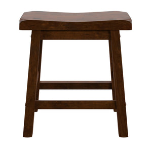Homelegance By Top-Line Barrett Saddle Seat 18-inch Backless Stools (Set of 2) Brown Rubberwood