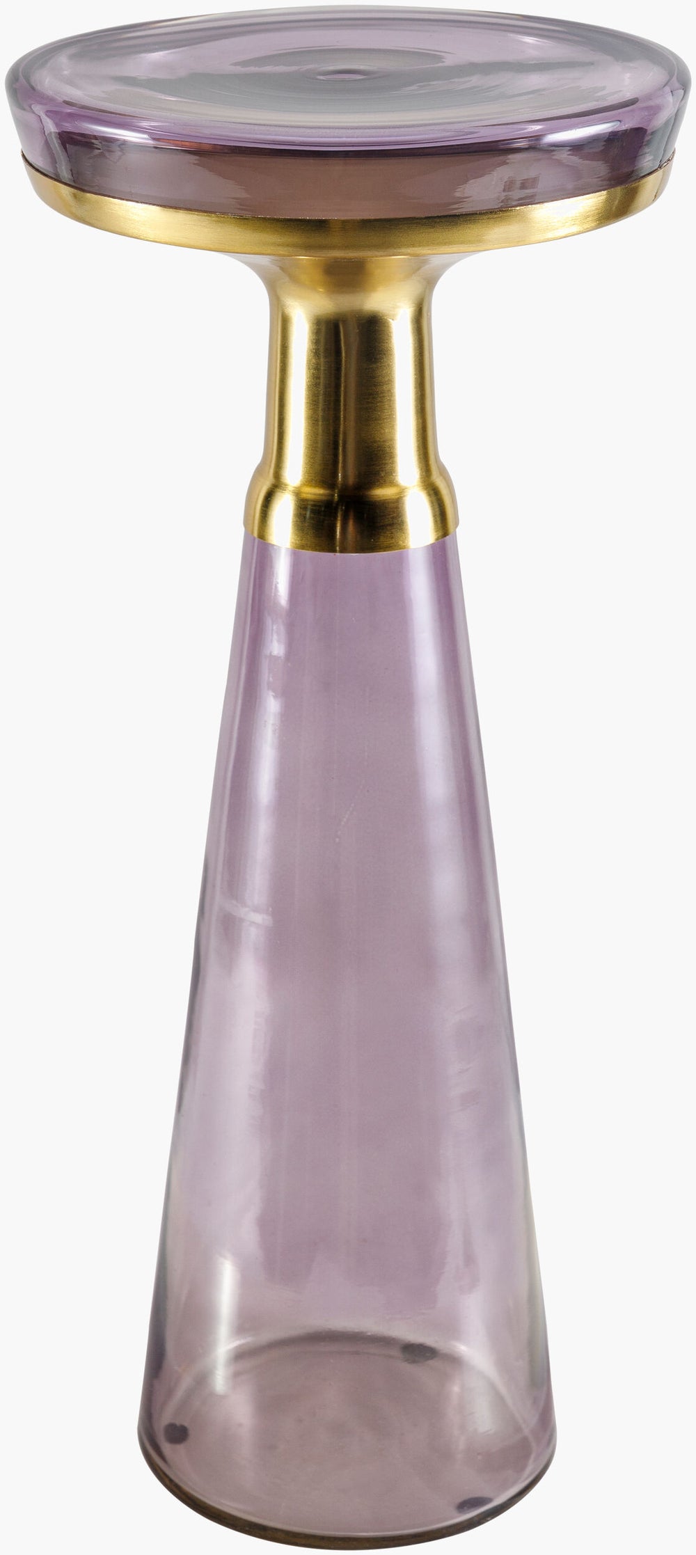 Surya Luzerne Minimalist Modern End Table - Elegant Glass Design, Stylish & Functional Home Accent Piece Top, Violet,Base, Violet Glass,Glass,Metal Lzn003-221010