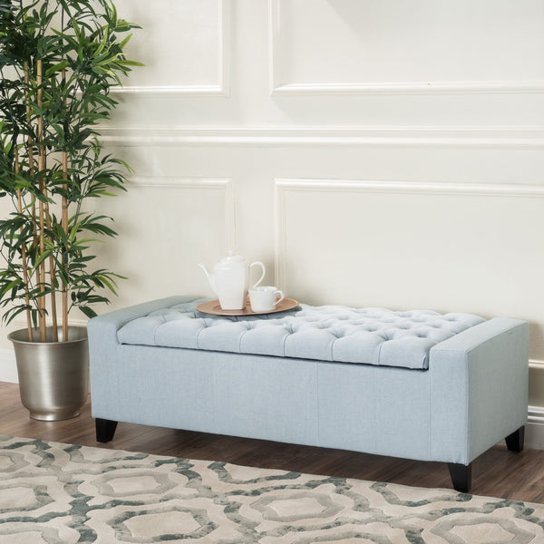 English Elm Guernsey Tufted Storage Ottoman with Lift Top Hidden Compartment for Living Rooms 59336.00LSKY