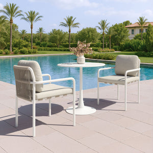 Zuo Modern Aite Dining Chair Set Of 2 - Stylish Beige Outdoor Seating For Patios And Decks, Modern Design Beige 100% Olefin,Aluminum 704121-zuo-modern