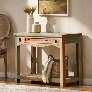 Christopher Knight Home® - Noble House - Meader Boho Handmade Distressed Mango Wood Console Table