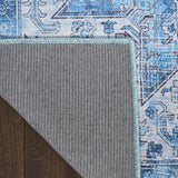 Nourison Washables NWB15 Machine Made Power-loomed Narrow Border Indoor Only Vintage  Rug Blue, Blue Front Base, 85% Polyester,9% Cotton,6% Other Fibers 99446994202